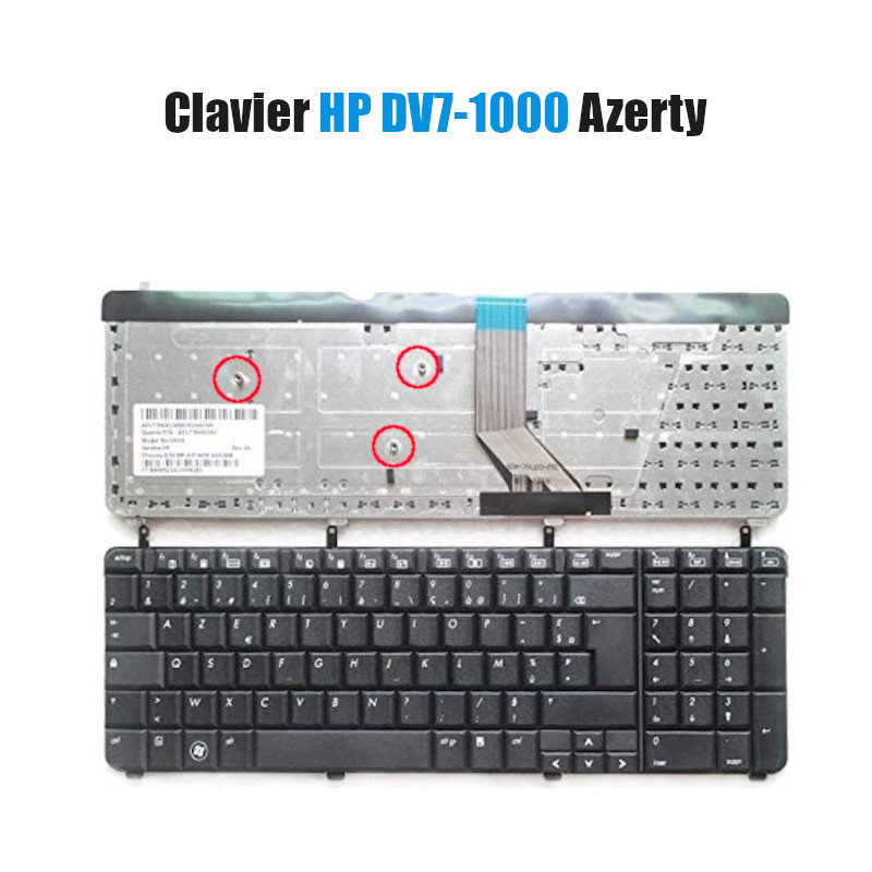 Clavier HP DV7-1000 Azerty Noire Neuf et non rétroéclairé - CAPMICRO