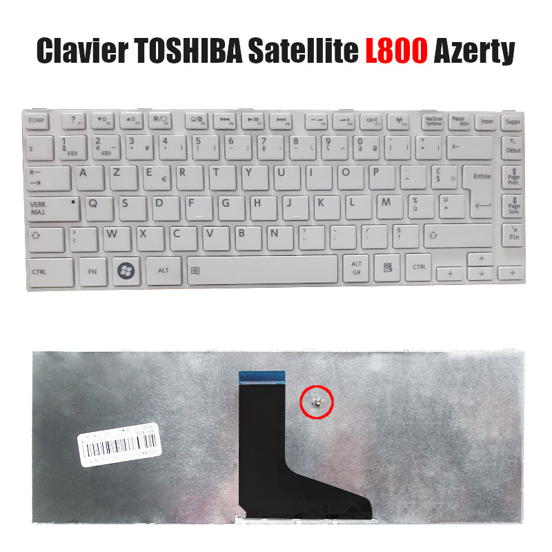Clavier TOSHIBA Satellite L800 Azerty BLANC - CAPMICRO