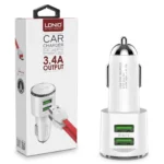 Chargeur Auto LDNIO DL-C29 3.4A TYPE C Double USB-A
