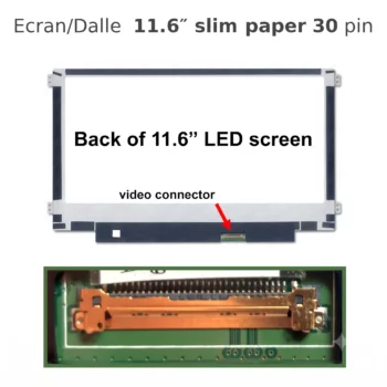 Dalle ecran 11.6 pouces paper slim 30 pin HD 1366x768 pour PC portable Algerie