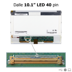 Dalle ecran 10.1 pouces LED 40 pin WSVGA 1024x600 pour PC portable netbook Algerie