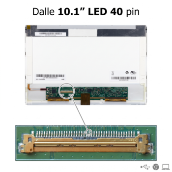 Dalle ecran 10.1 pouces LED 40 pin WSVGA 1024x600 pour PC portable netbook Algerie