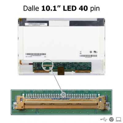 Dalle ecran 10.1 pouces LED 40 pin WSVGA 1024x600 pour PC portable netbook Algerie