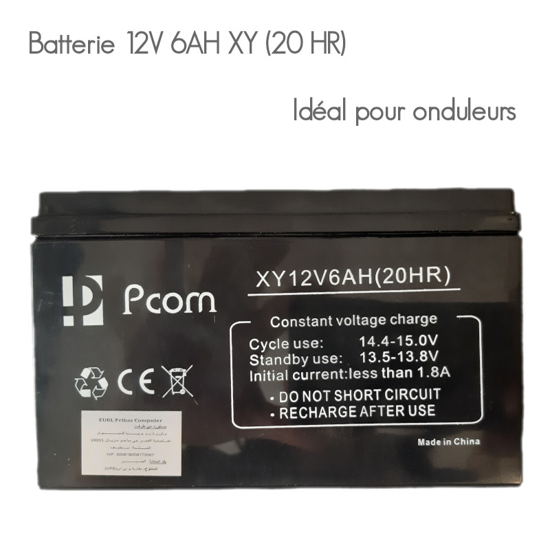 Batterie 12V 6AH XY (20 HR) Idéal pour onduleurs - CAPMICRO