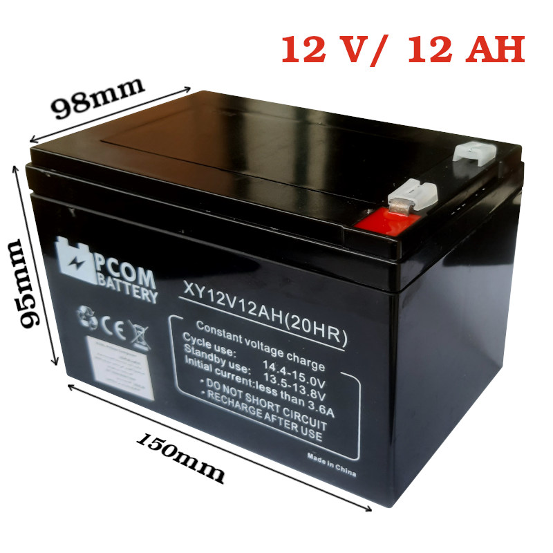 Batterie 12V 12AH PCOM XY (20HR) Idéal pour onduleurs - CAPMICRO