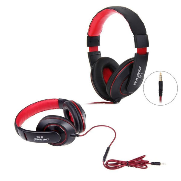 Casque Gaming filaire Ovleng X13 Jack 3.5mm rouge & noir image #03