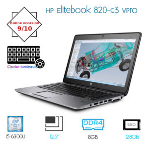 Laptop HP Elitebook 820-G3 I5-6300U vPro 8GB 128SSD 12.5 occasion européen image #00