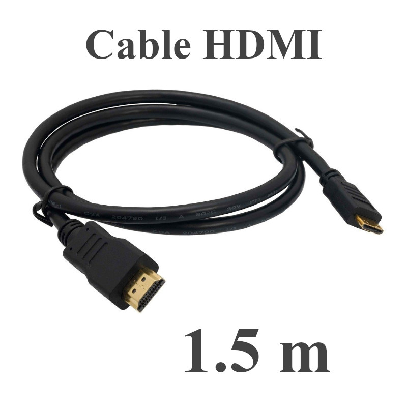 Câble HDMI Haut Débit Coudé 90 Degres Plaqué OR 1,5M Blindé - HAMA