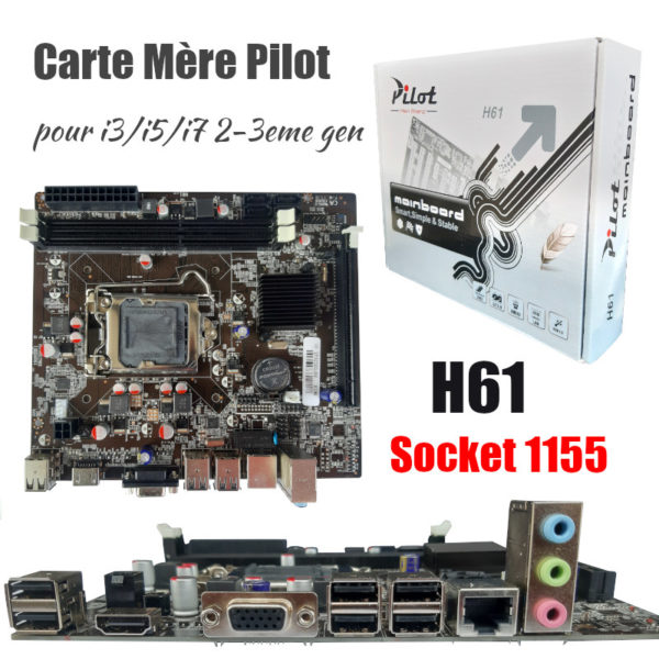 Carte Mère H61-1155 micro-atx pilot pour i3 i5 i7 (2-3 gen) image #00