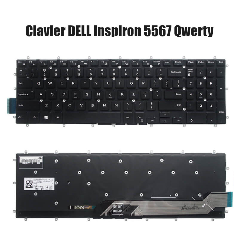 Clavier DELL Inspiron 5567 Qwerty noir pour pc portable - CAPMICRO