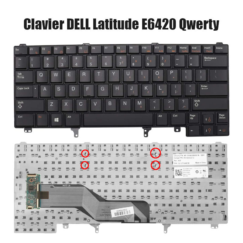 Clavier DELL Latitude E6520 Qwerty pour pc portable - CAPMICRO