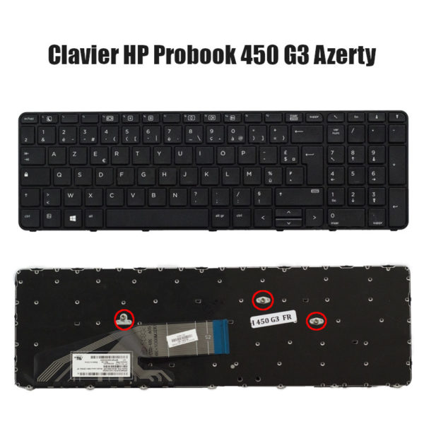 Clavier HP Probook 450-G3 Azerty avec pavé numérique