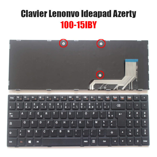 Clavier Lenovo Ideapad 100-15IBY Azerty Noir + pavé numérique