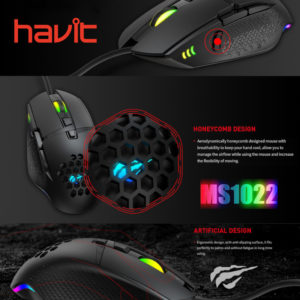 Souris Gaming Havit MS1022 RGB LED (8 buttons) filaire image #01