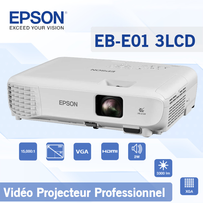 Vidéo Projecteur Professionnel 3LCD Epson EB-E01 CAPMICRO