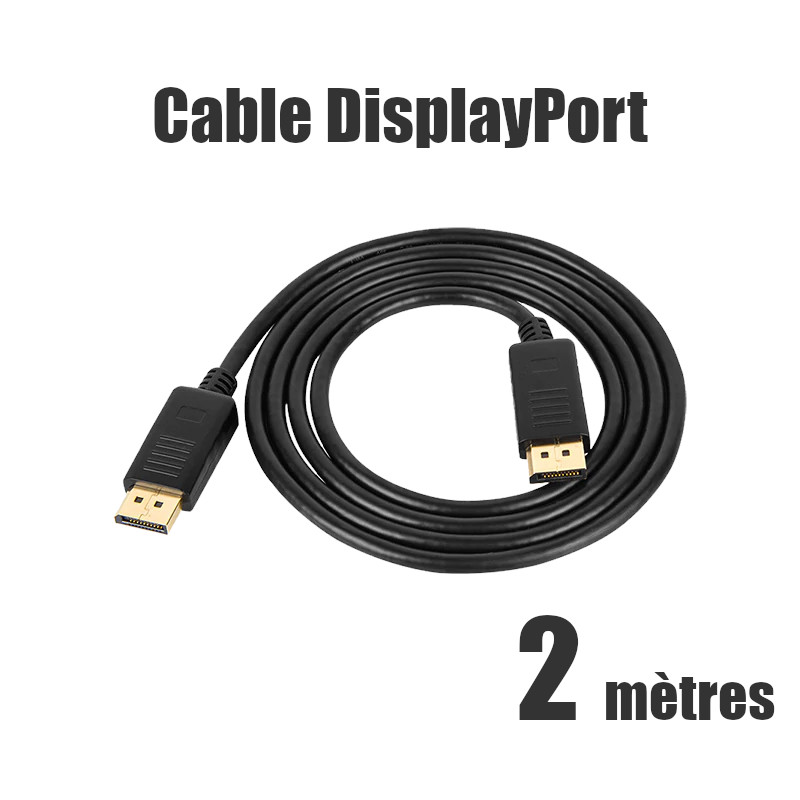 Câble DisplayPort ( 1.8 mètres) mâle/mâle Noir - CAPMICRO
