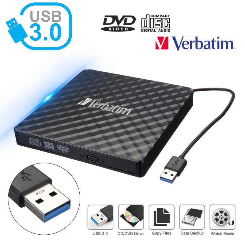 VERBATIM Graveur CD/DVD externe ultramince, DVD+/-RW (+/-DL) USB 2.0,  6x/8x/24x - SECOMP AG