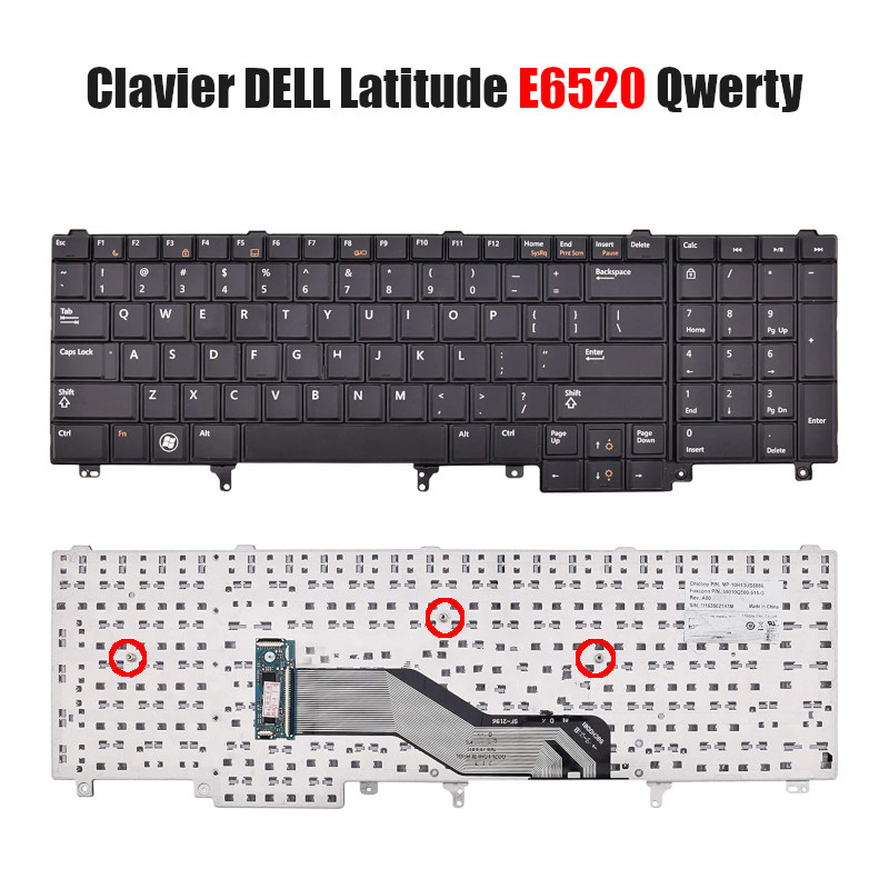 Clavier DELL Latitude E6520 Qwerty pour pc portable - CAPMICRO