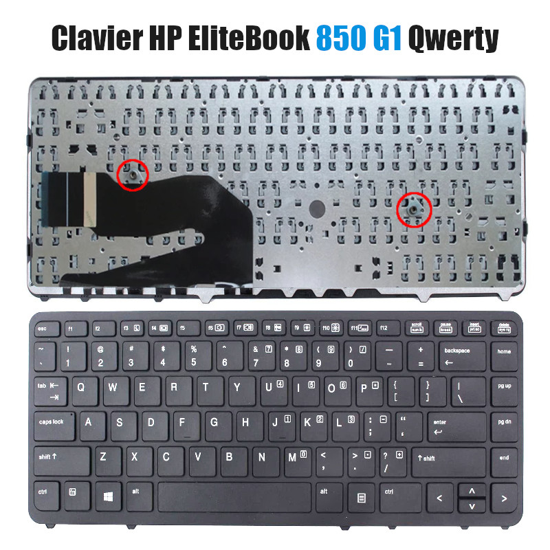 Clavier HP EliteBook 840-G1 Qwerty Noir sans pavé - CAPMICRO