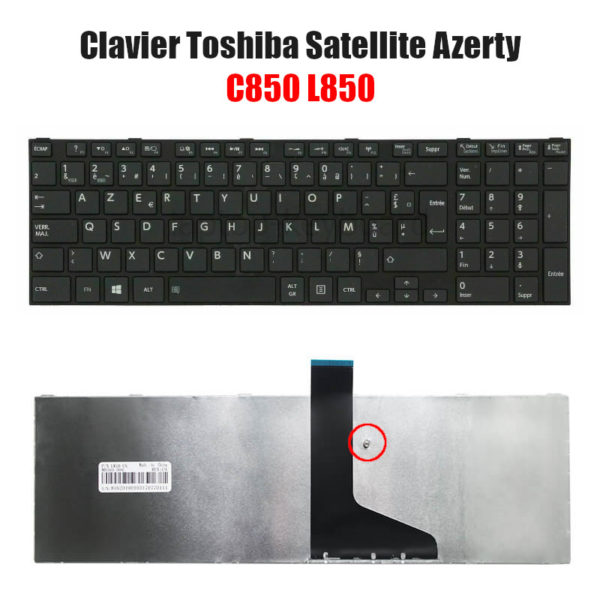 Clavier TOSHIBA C850 L850 Satellite Azerty Noir