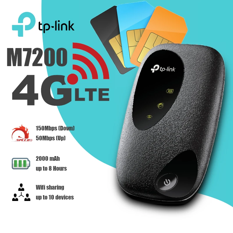 TP-Link Modem 150Mbps 4G LTE Mobile Wi-Fi (M7200) prix Maroc