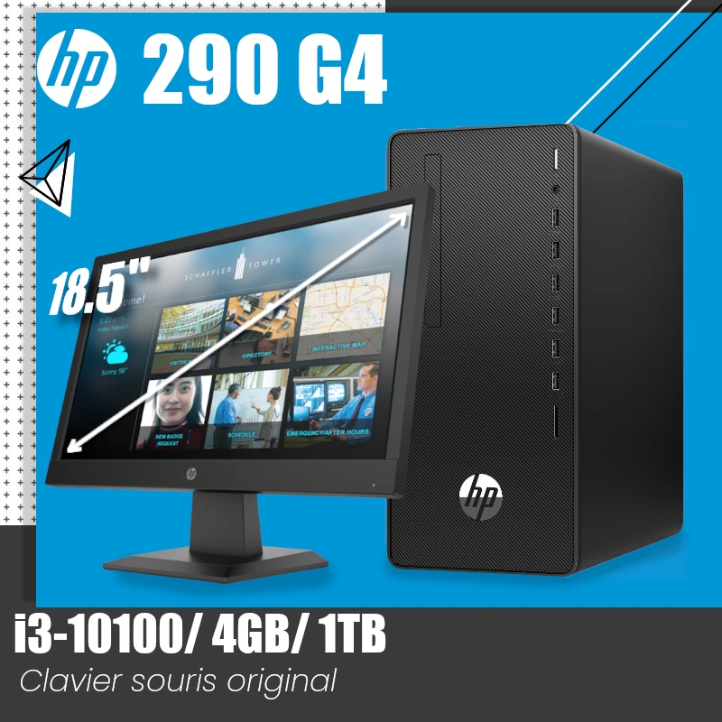 HP 460 i5-7400 4GB/1TB PC de Bureau + Ecran 19ka - CAPMICRO