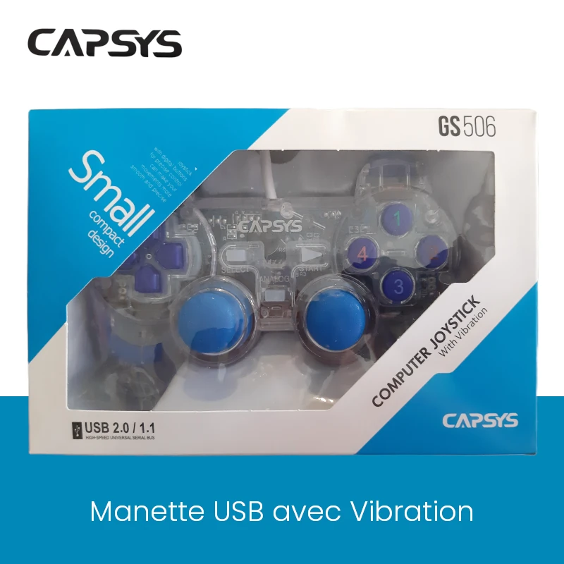 Manette Capsys USB avec Vibration GS-506 - CAPMICRO