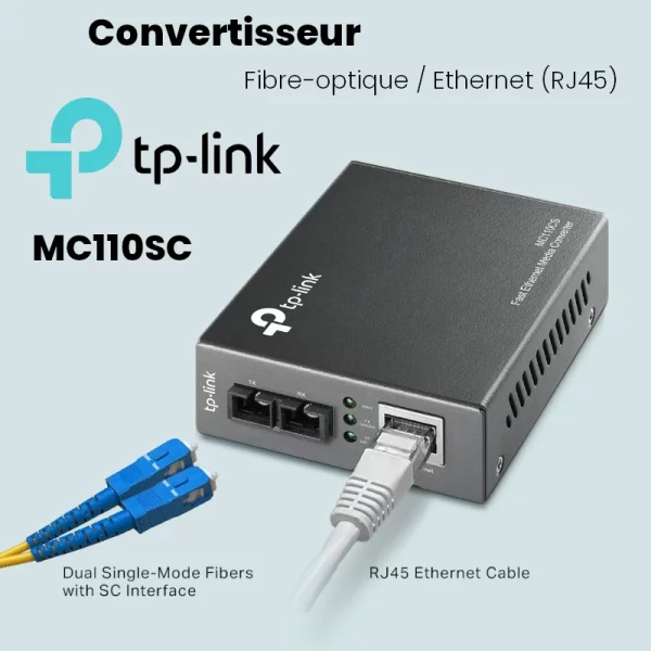 Convertisseur Fibre-optique Ethernet (RJ45) MC110CS image #01