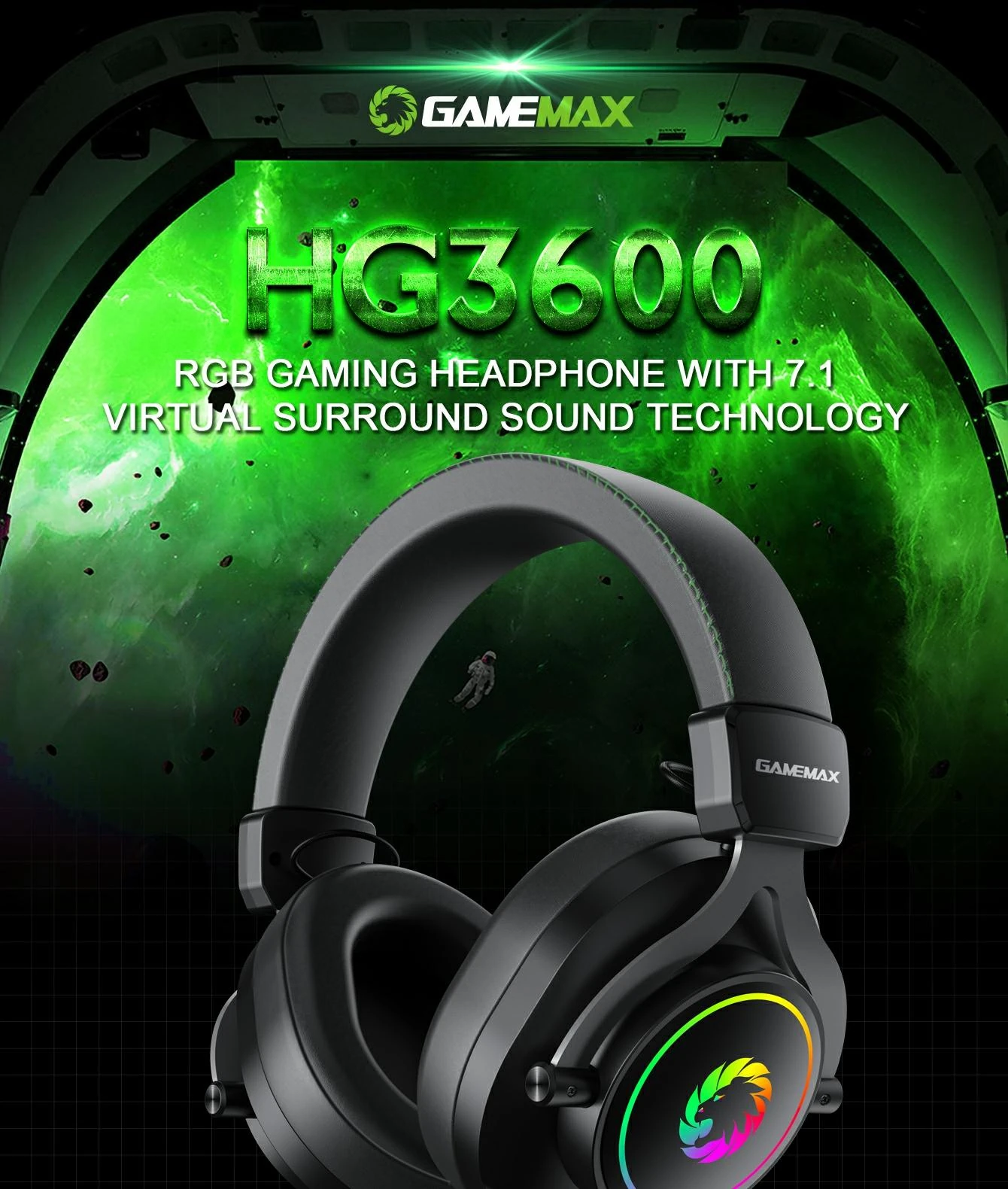 Casque Gaming USB 7.1 ARGB HG3600 GAMEMAX fiche technique (specs) image 01