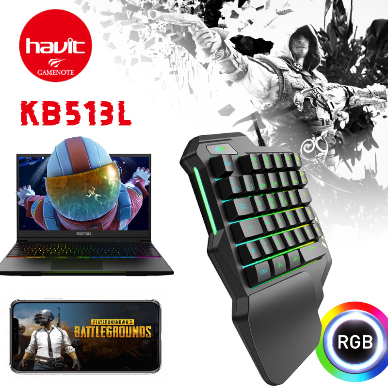 Clavier Gaming Havit KB513L One-Hand RGB Inerface USB image #01 Clavier Gaming Havit KB513L One-Hand RGB Inerface USB image #01