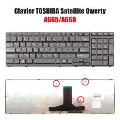 Clavier Toshiba Satellite A665 A660 QWERTY Noir avec Pavé Numérique