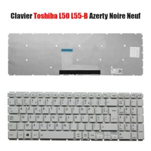 Clavier Toshiba L50 L55 Azerty Blanc Neuf + pavé