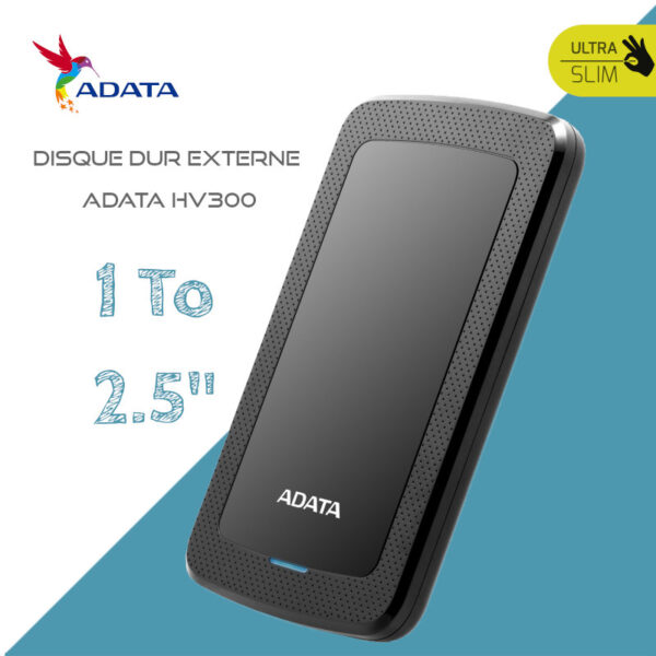 Disque dur externe Adata 1To HV300 Ultra Slim USB 3.2 Gen1 unique & sophistiqué 2.5 image #01