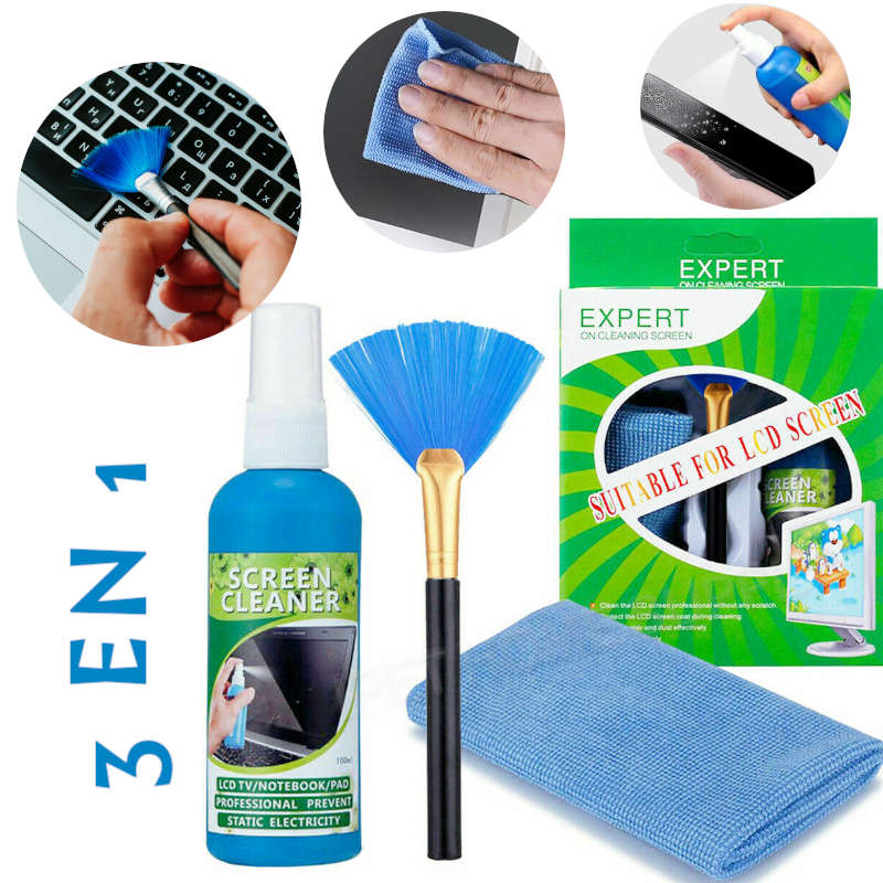 Kit de nettoyage 3-EN-1 pour pour différents écrans/ claviers Kit de nettoyage 3-EN-1 pour pour différents écrans/ claviers