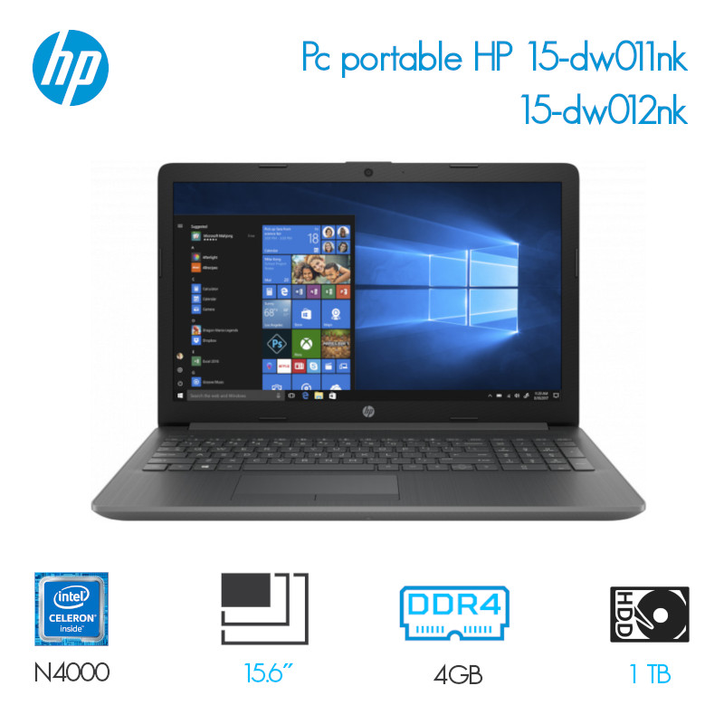 Laptop HP-15 Celeron N4000 DualCore 4Go 1To 15.6 image #00