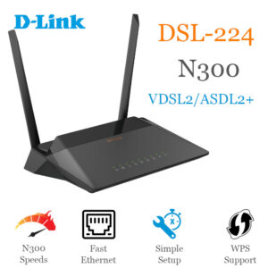 Modem routeur sans fil D-Link DSL-224 N300 VDSL2 ADSL2+ Algérie