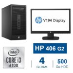 PC DE BUREAU HP 406 G2-MT-Core i3-6100-4 Go-500 Go-18.5"