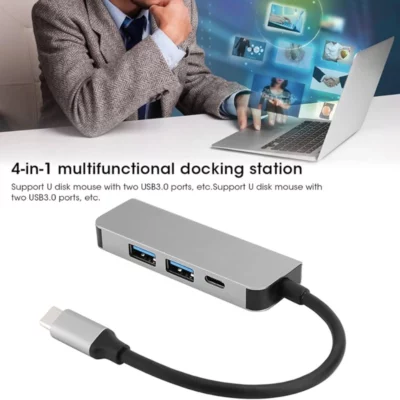 Hub Type-C 4 en 1 avec 3 ports USB 3.0 et 1 port USB-C pour PC portable Algérie