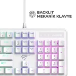 Clavier mécanique Havit KB870L White Mix Color – Image 2