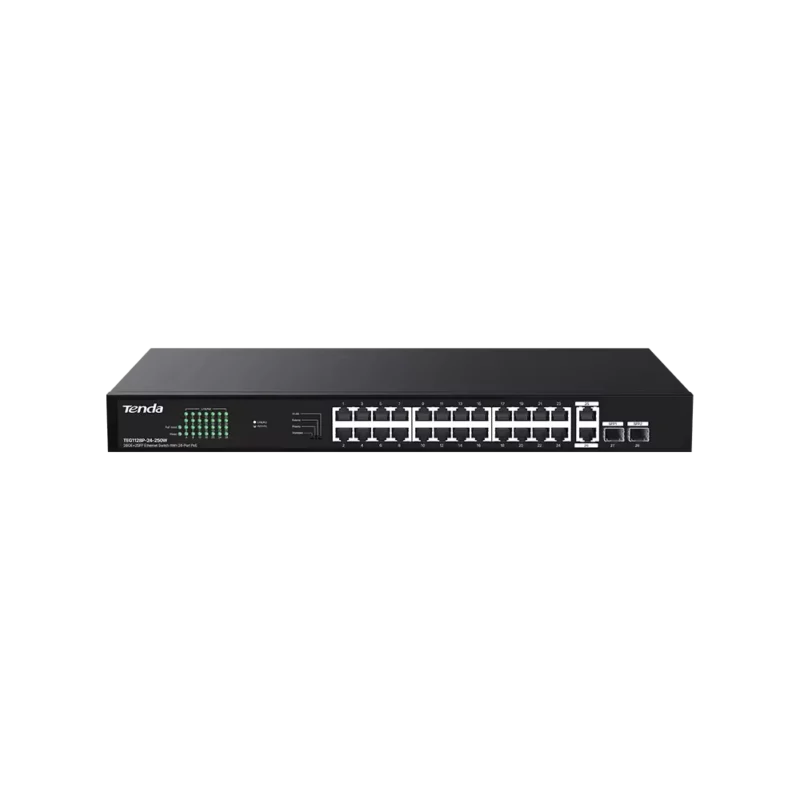 Switch Tenda TEG1128P-24-250W 2SFP – Switch PoE+ Gigabit 24 Ports 250W