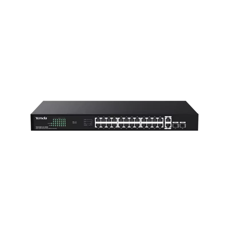 Switch Tenda TEG1128P-24-410W 410W 2SFP – Switch PoE+ Gigabit 28 Ports