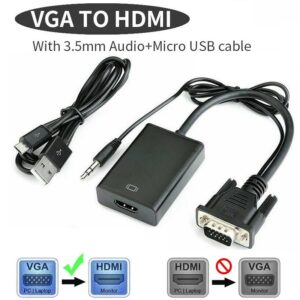 Adaptateur VGA vers HDMI avec convertisseur audio jack Algérie