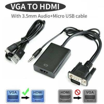 Adaptateur VGA vers HDMI avec convertisseur audio jack Algérie