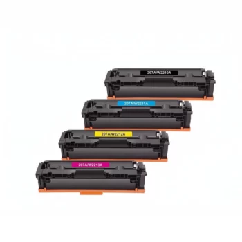 Boîte de pack toners compatibles HP 207A (W2210AW2211AW2212AW2213A) laser Noir et Couleurs pour imprimantes HP Color LaserJet Pro en Algérie