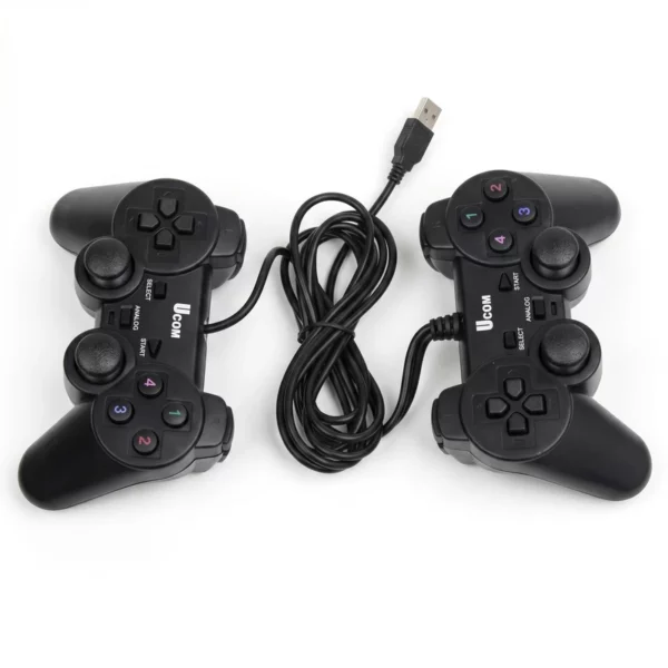 Double Manettes UCOM L6000 USB pour PC avec double vibration et joysticks analogiques