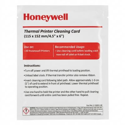 Carte de nettoyage Honeywell 1-110501-00 pour tete d impression thermique Algerie