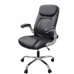 Chaise de Bureau Ergonomique HZ 2079 Noir avec revêtement synthétique premium et accoudoirs relevables pour bureau en Algérie
