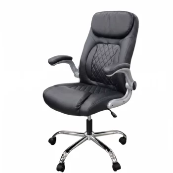 Chaise de Bureau Ergonomique HZ 2079 Noir avec revêtement synthétique premium et accoudoirs relevables pour bureau en Algérie