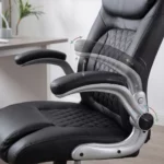 Chaise de Bureau Ergonomique HZ 2079 Noir avec revêtement synthétique premium et accoudoirs relevables pour bureau en Algérie